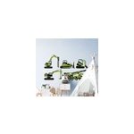 Sticker mural jouet tracteur vert et bulldozers