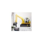 Sticker mural jouet tractopelle 3d dessin anim jaune et noir