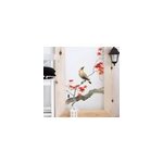 Sticker mural chambre nature branche rable avec oiseau