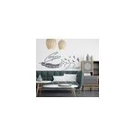 Sticker mural salon carpe diem plume oiseaux
