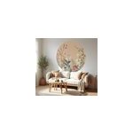 Sticker mural sanctuaire floral cercle beige