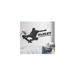 Sticker mural silhouette skateur personnalisable