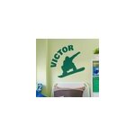Sticker mural silhouette snowboard personnalisable