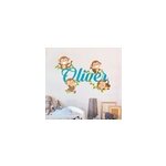 Sticker mural singes avec pr�nom