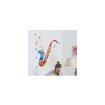 Sticker musique saxophone color� et notes