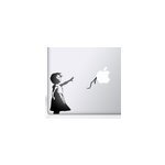 Sticker ordinateur portable mac fille ballon bansky