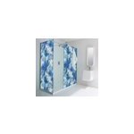 Sticker paroi de douche cercles d'encre bleue