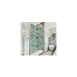Sticker paroi de douche salle de bain plantes tropicales