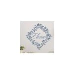 Autocollant mural couronne fleurs avec pr�nom