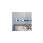 Sticker salle de bain frise tons bleu