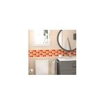 Sticker salle de bains frise carreaux rouges