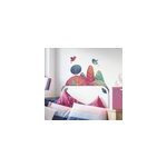 Sticker t�te de lit oiseaux en vol et arbres aquarelle