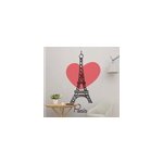Sticker paris tour eiffel avec coeur au centre