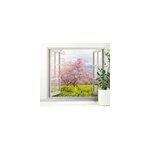 Sticker mural pour salon trompe l' il fen�tre