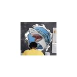 Sticker trompe l'oeil gros requin