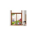 Sticker vitre pour porte dessin de for�t et animaux