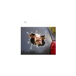 Sticker voiture vache drle en pleine action