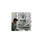 Store enrouleur salon bouddha zen effet pierre