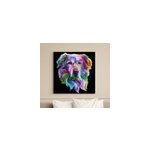 Tableau chien multicolore style pop art