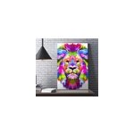 Tableau forme géométrique lion couleurs vives Tableau forme géométrique lion couleurs vives