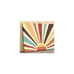 Tableau paysage coucher de soleil vintage abstrait
