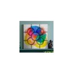 Tableau vintage pav�s de rue de bilbao color�s