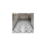 Tapis vinyle cuisine carreaux de ciment portugais noir blanc