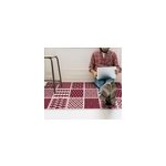 Tapis vinyle carreaux de ciment tuile rouge