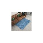 Tapis en vinyle g�om�trique motif � carreaux bleus