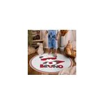 Tapis vinyle rond pr�nom personnalis� superpanda