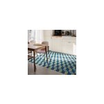 Tapis vinyle salle � manger g�om�trique 3d