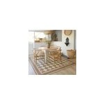 Tapis vinyle salle � manger grille de diamant marron