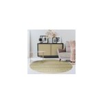 Tapis vinyle salon rond imitation paille tressée Tapis vinyle salon rond imitation paille tressée
