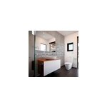 Tapisserie murale salle de bain effet panneaux de b�ton