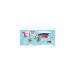 Xxl tapis de souris avec carte du monde drapeau