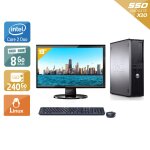 Dell optiplex 780 desktop core 2 duo + �cran - 19  8go ram 240go ssd linux �tat correctoccasion certifi�e ...