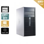Hp compaq dc5850 tower amd athlon dual core - 8go ram 240go ssd sans os
