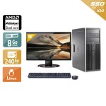 Hp compaq dc5850 tower amd athlon dual core + cran - 19  8go ram 240go ssd linux