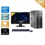 Hp compaq dc7800 tower celeron dual core + cran - 19  8go ram 240go ssd sans os