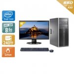 Hp compaq dc7800 tower dual core + cran - 19  8go ram 240go ssd linux