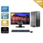 Hp compaq elite 8000 sff core 2 duo + cran - 19  8go ram 240go ssd sans os