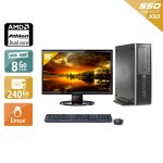 Hp compaq pro 6005 sff amd athlon dual core + cran - 19  8go ram 240go ssd linux