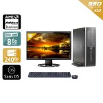 Hp compaq pro 6005 sff amd athlon dual core + cran - 19  8go ram 240go ssd sans os