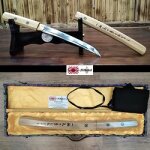 Shinken - katana de coupe tanto shirasaya bois naturel