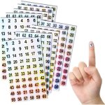 A 1 � 300 chiffres autocollants r�fl�chissants - 10 feuilles d'autocollants laser - 600 �tiquettes autocollant ...