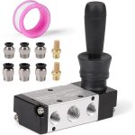 1 / 4  vanne manuelle pneumatique � 5 voies 2 positions, electrovanne pneumatique avec silencieux et ...