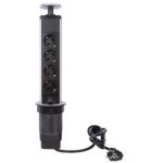 1 bloc multiprise encastrable, 4 prises type e avec terre, protection enfant, per�age 64 mm, pour plan ...