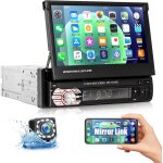 1 din autoradio bluetooth avec lien miroir pour ios / android, 7 pouces motoris� et extensible �cran ...