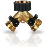 1 distributeur robinet laiton, 2 voies y avec robinets ind�pendants, raccord 3 / 4 pouce pour arrosage ...