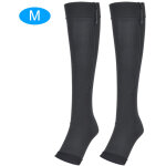 1 paire de bas de compression sport pour mollet avec fermeture �clair, noirs, taille m